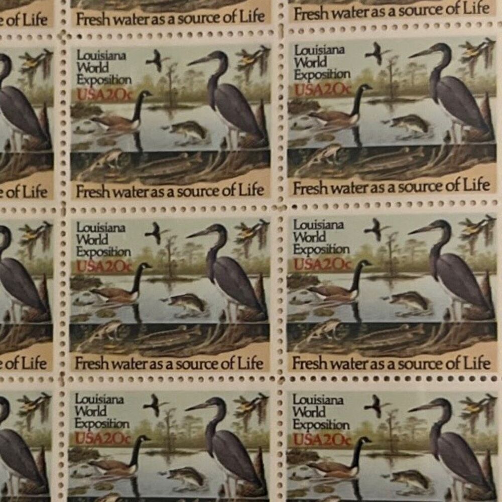 MNH 1984 Louisiana World's Exposition Sheet of 50 20c Stamps Scott #2090